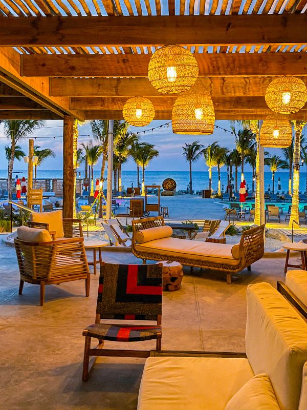 view of the Bimini beach at night