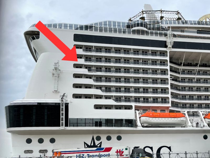 MSC Virtuosa metal fronted balconies