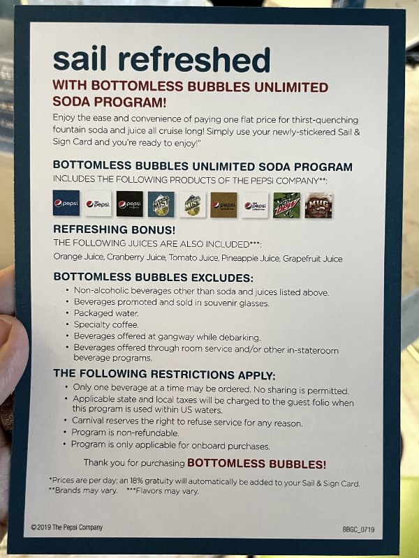 Bottomless Bubbles Package Terms and Conditions