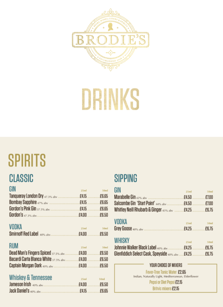 P&O Cruises Drinks Menus and Prices