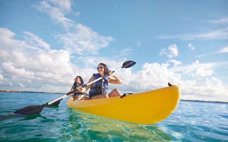 women kayaking