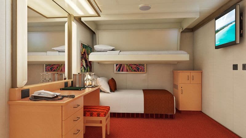 carnival cruise room square footage