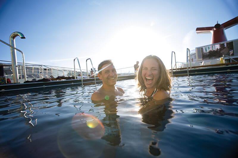 Man and woman in pool