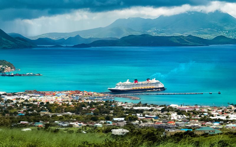 Disney cruise ship in Caribbean