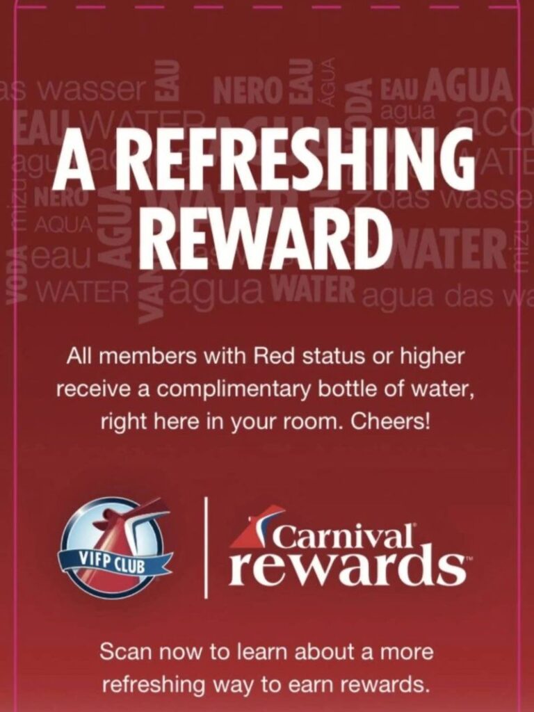 Carnival Free Water Bottle Tag