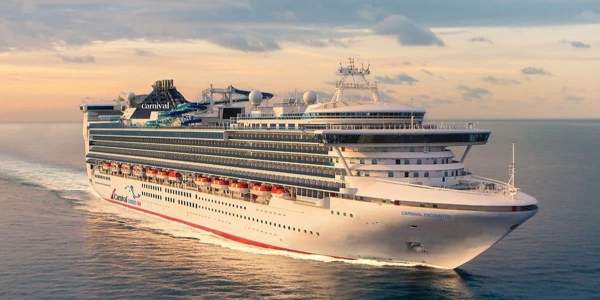 The new Carnival Encounter cruise ship sailing on the sea