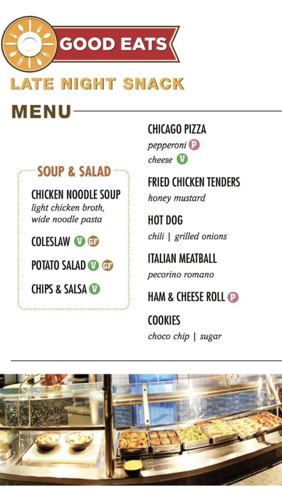 Good Eats Late Night Snack Menu