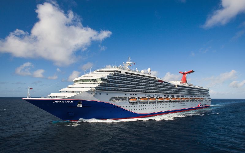 Carnival Valor sailing in the ocean