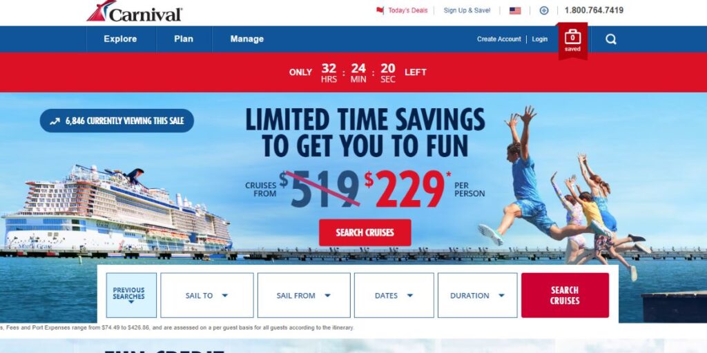 Carnival Cruise Line Website