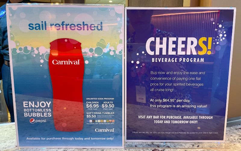 Carnival drink package prices