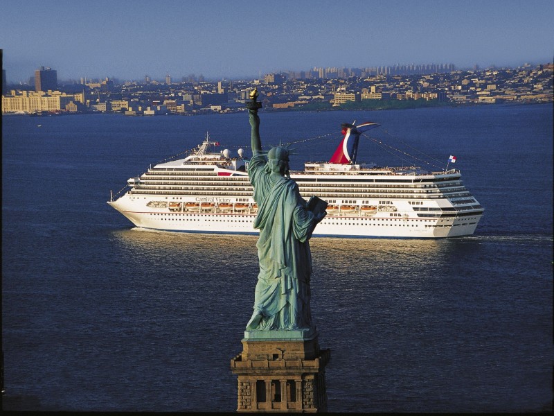 Carnival ship sailing out of New York