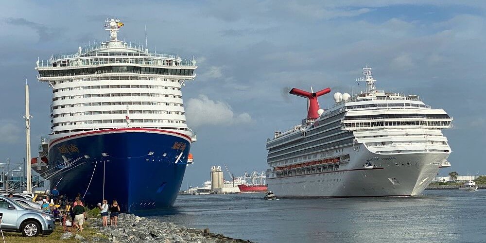 Mardi Gras and Carnival Freedom cruise ships