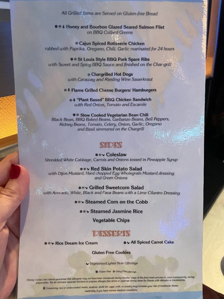 Castaway Cay Allergy-Friendly Menu