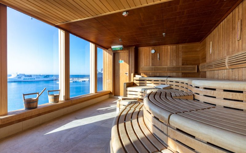 empty sauna on a cruise ship