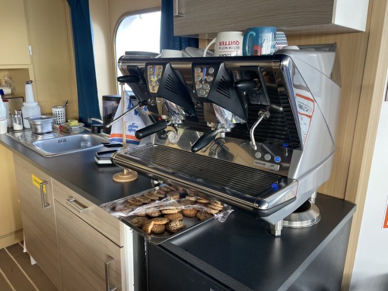 Coffee machine on cruise ship bridge