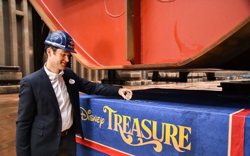 Keel laying ceremony of the Disney Treasure