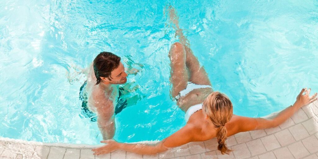 Couple at Solarium on Royal Caribbean cruise ship