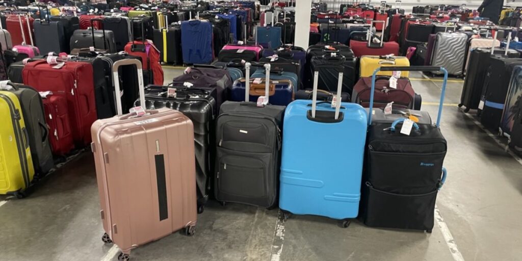 Luggage hall at cruise terminal in Southampton