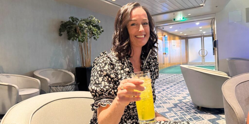Cruise Mummy with drink on Marella cruise