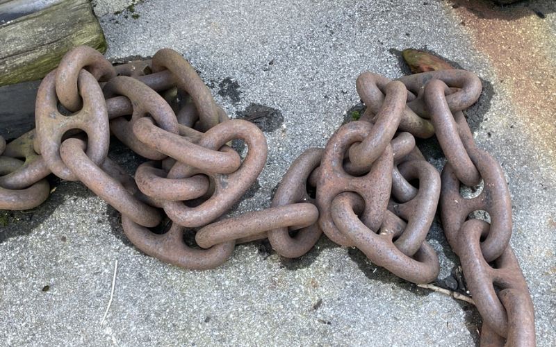 Cruise ship anchor chains