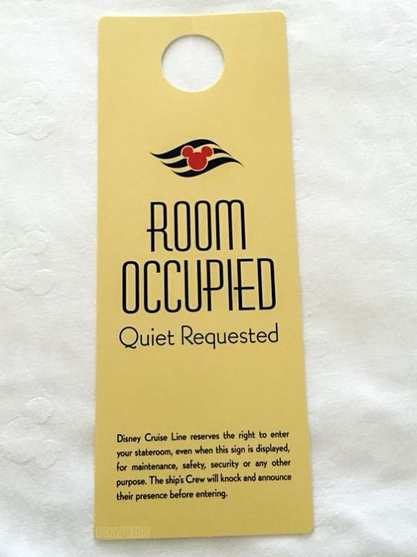 Disney Cruise Line Room Occupied Sign