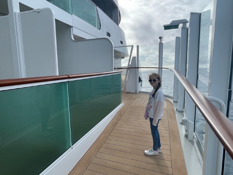 Walking around the Promenade Deck on Arvia