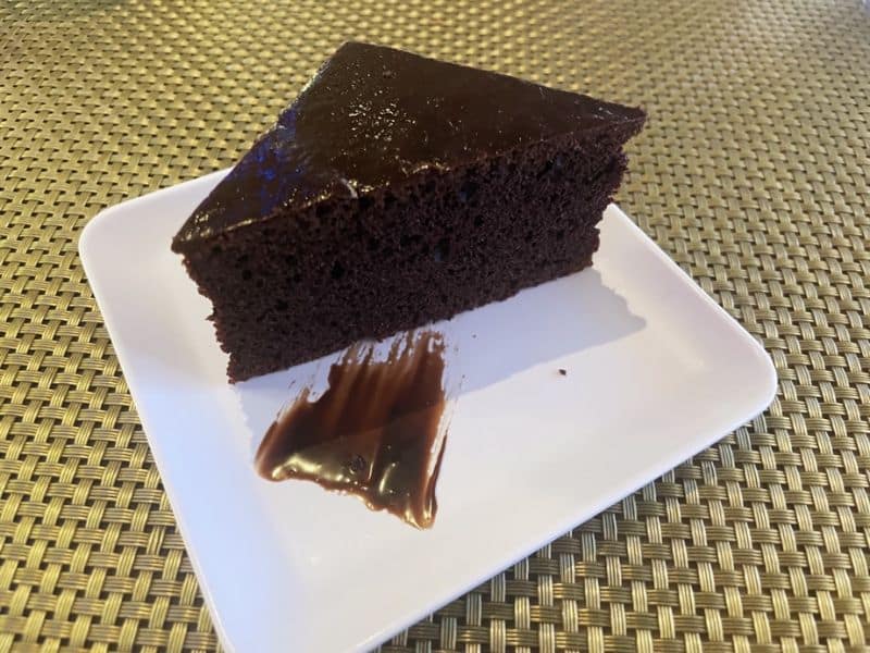 Vegan chocolate cake on Fred. Olsen Bolette buffet