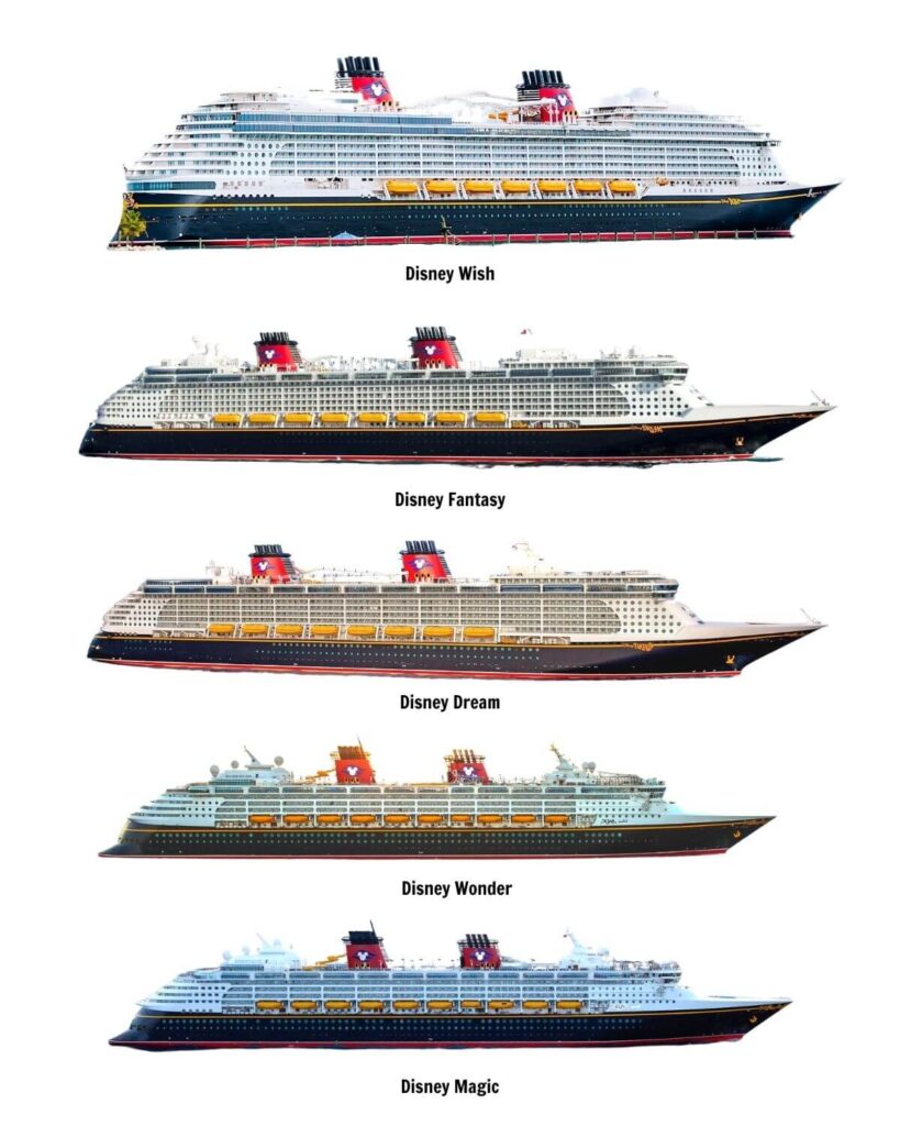 Disney Cruise Ship size side by side