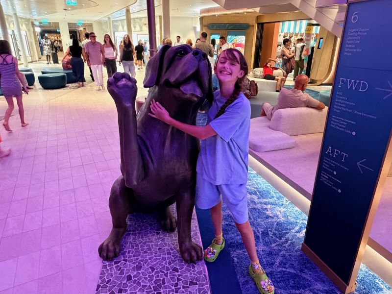 Dog statue on Legend of the Seas