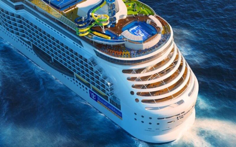 The Explorer of the Seas fun filled deck shown on a bird's eye view
