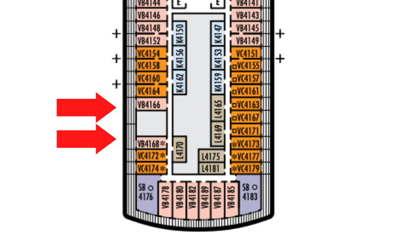 large balconies on Nieuw Amsterdam