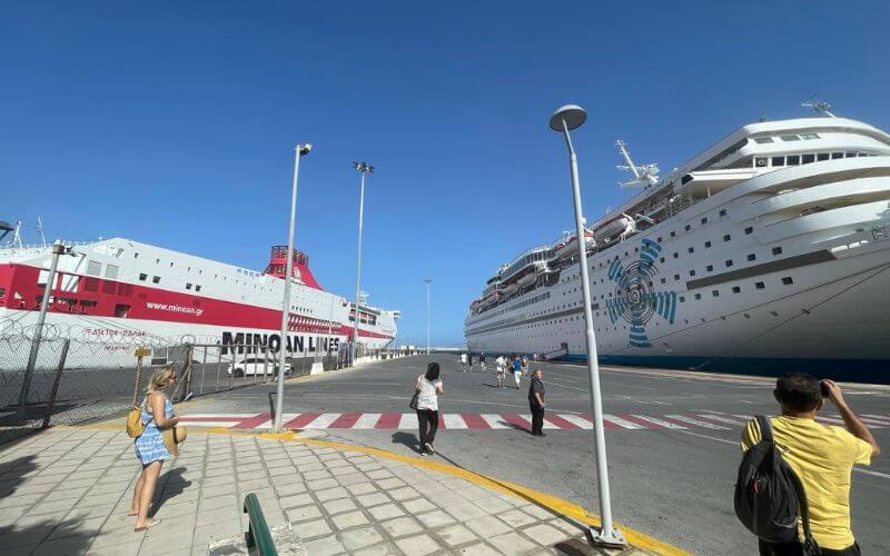 Ferry and Medium-Sized Cruise Ship