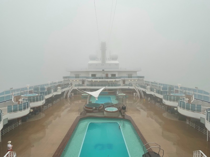 foggy weather on Enchanted Princess cruise ship