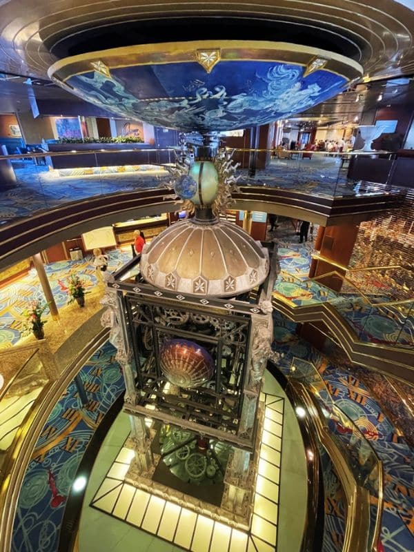 Fred. Olsen Bolette clock in the atrium