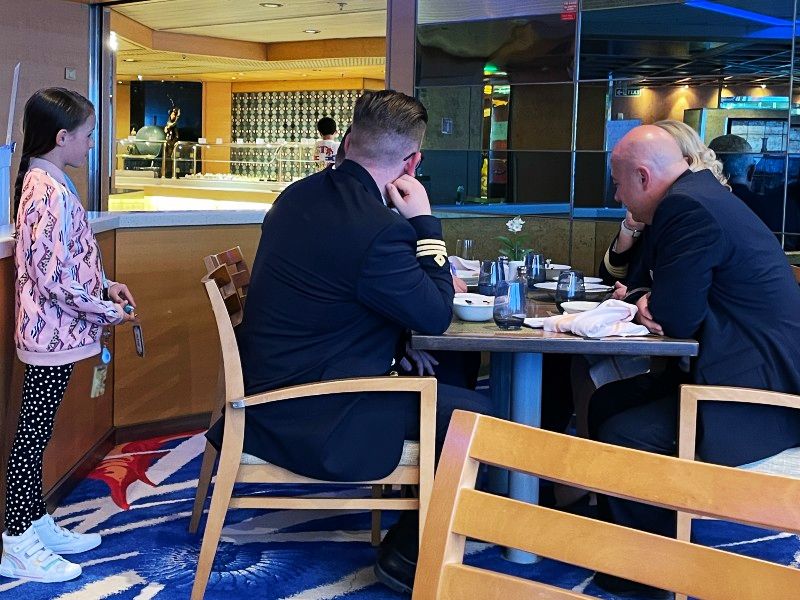 Senior officers dining in the buffet