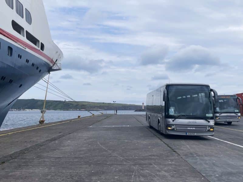 A coach ready to take guests on an excursion