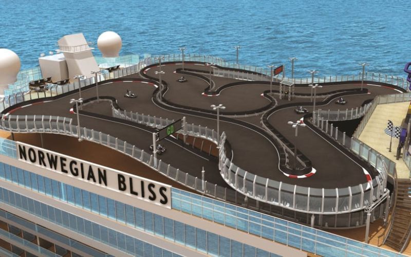 go kart area on a cruise ship