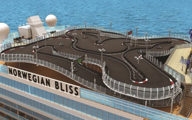 go kart track on NCL Bliss