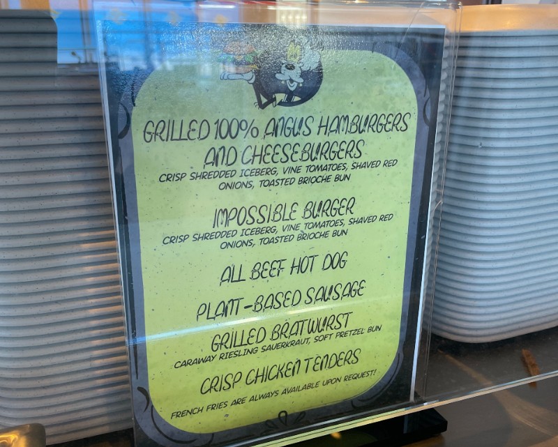 Goofy's Grill Menu