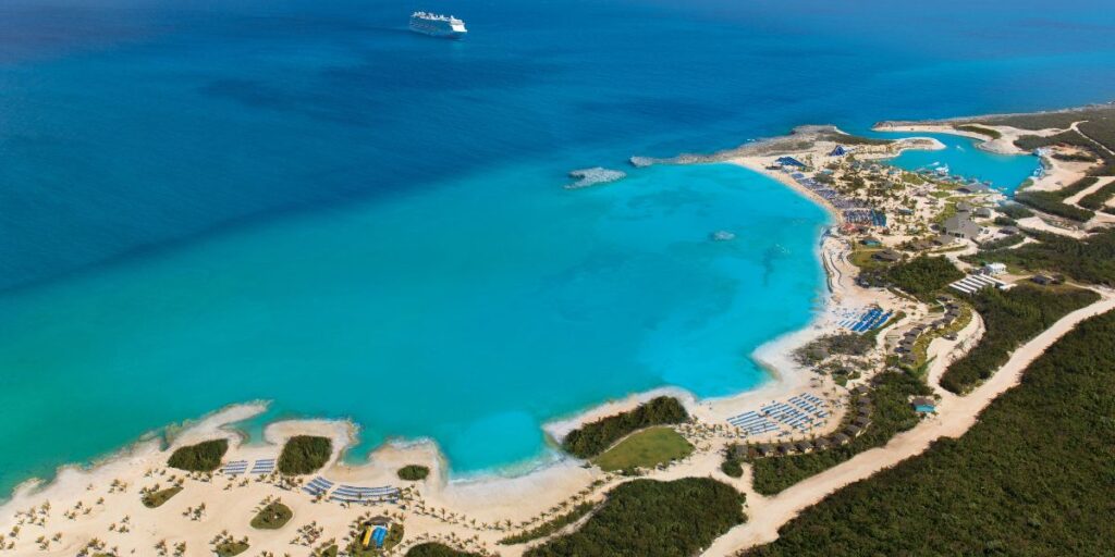 Aerial view of Great Stirrup Cay