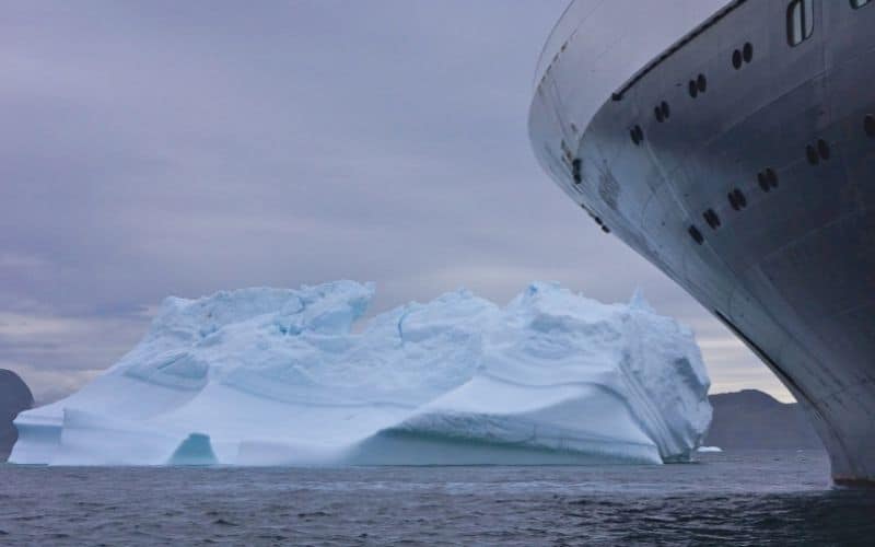 Titanic and iceberg