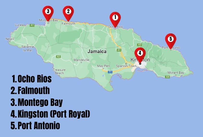 Jamaica Port Map