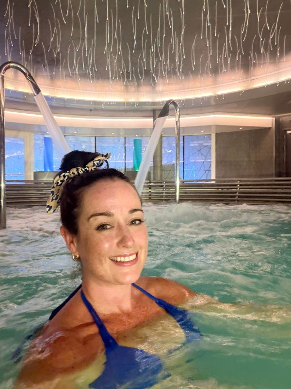 Jenni relaxing in hydrotherapy pool