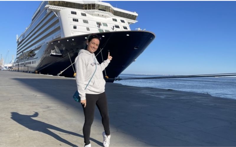 Jenni with Saga cruise ship