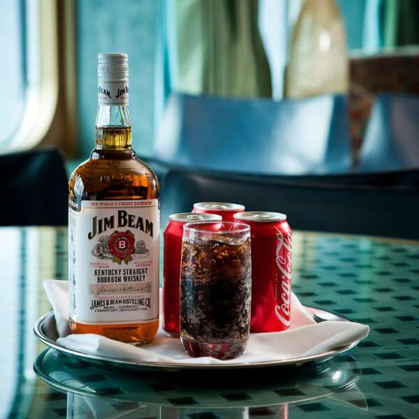 Jim beam and coke on Holland America Line cruise ship