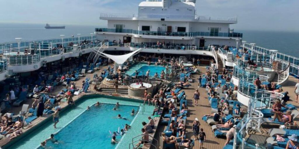 The Lido deck filled with guests