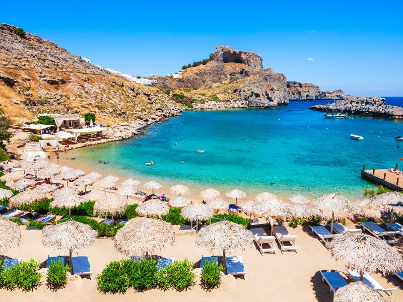 The beach of Lindos, Rhodes