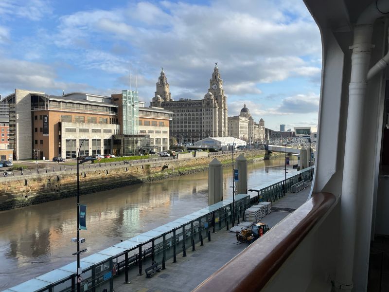 Liverpool Cruise Port viewed from Borealis cruise ship