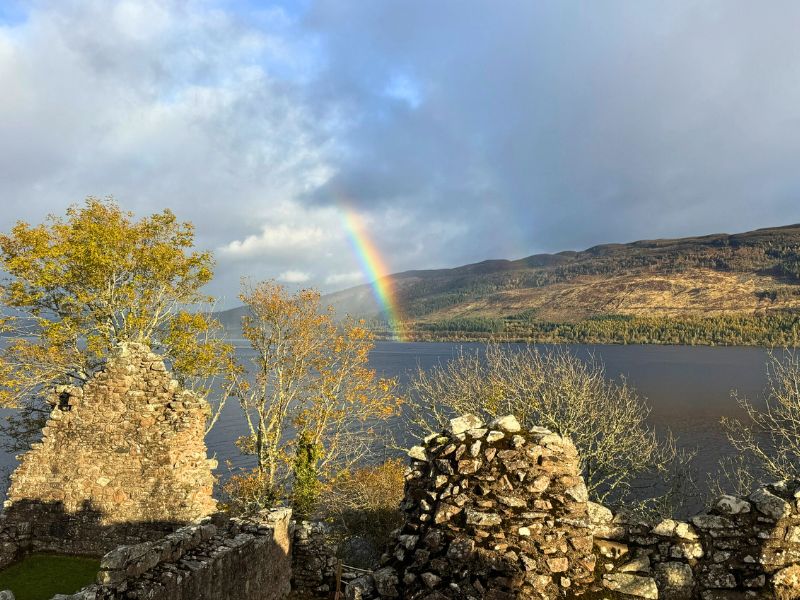 Loch Ness with rainbow
