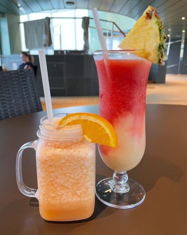 cocktails on MSC cruise ship